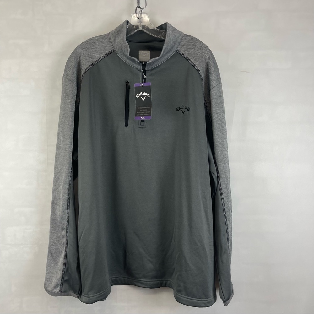 Callaway Men’s Golf Quarter-Zip‎ Pullover Gray “Quiet Shade” XXL NWT